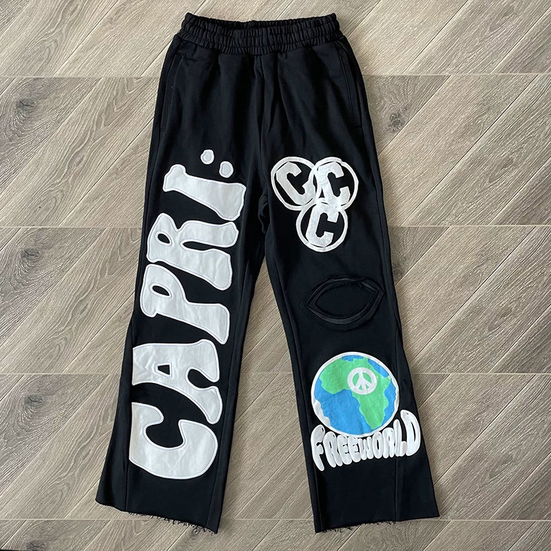 Hellstar Studios Flared Sports Pants Black/White