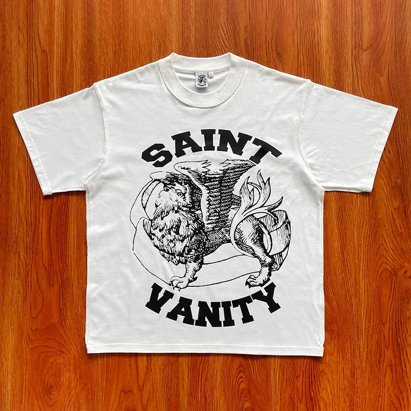 SAINT VANITY Graphic Letter Print Tee
