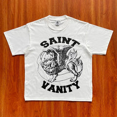 SAINT VANITY Graphic Letter Print Tee