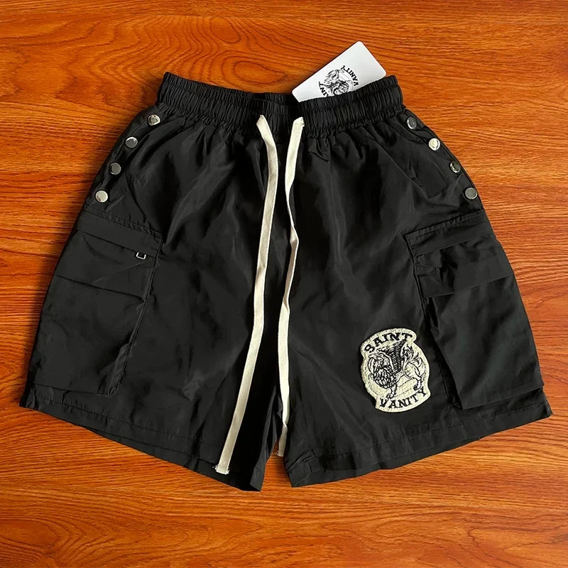 SAINT VANITY ins same style rivet casual sports shorts jacket set