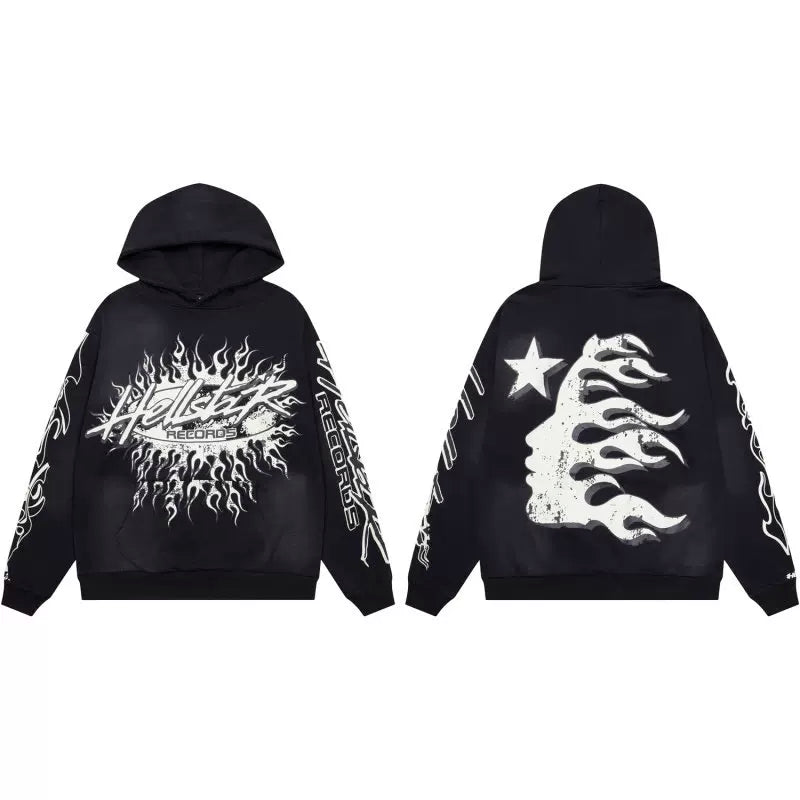 Hellstar Vintage Washed Loose Hoodie Black