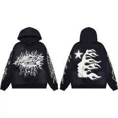 Hellstar Vintage Washed Loose Hoodie Black
