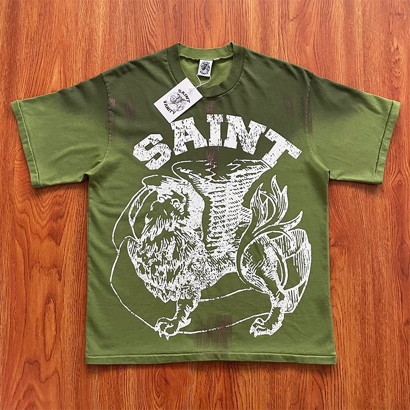 SAINT VANITY Letter Design Short Sleeve Tee