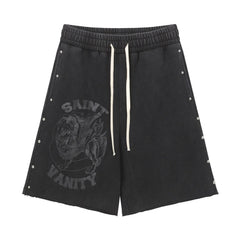 SAINT VANITY Washed Water Drilling Shorts, Five-Piece Set