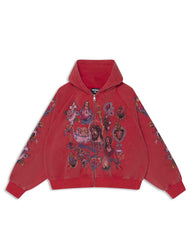 Righteous Risen King Zip Up Hoodie Red