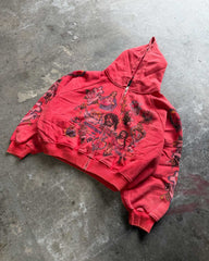 Righteous Risen King Zip Up Hoodie Red