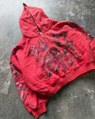 Righteous Risen King Zip Up Hoodie Red
