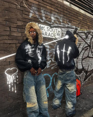 Urban Deconstructed Style Biker Jeans