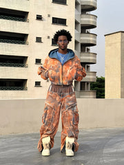 Wasteland Mud-Dyed Layered Wide-Leg Jeans