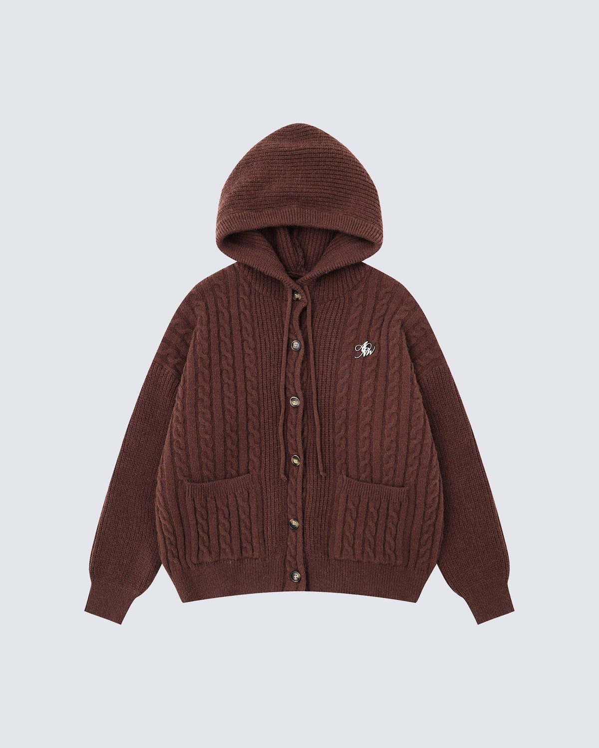 Unisex Drawstring Hooded Casual Knit Sweater