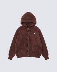 Unisex Drawstring Hooded Casual Knit Sweater
