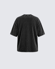 KIIKIO American Vintage Washed Gothic Print T-Shirt