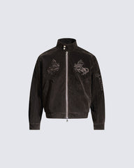 Autumn Winter Embroidered Knight Niche Jacket