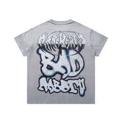 Rare Peace Bad Habit Panther Graphic Graffiti Streetwear Short Sleeve Tee