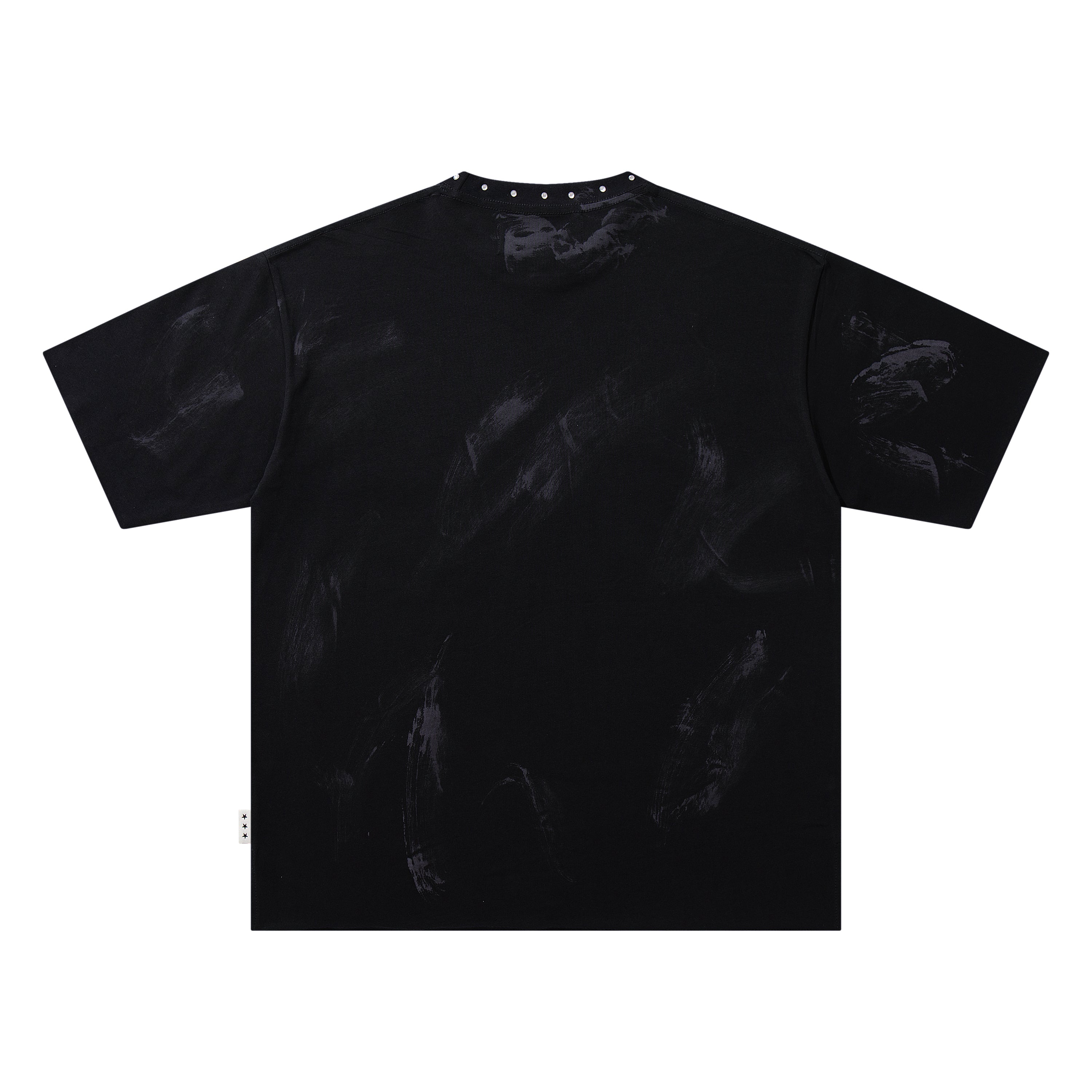 BKYS City Two Figures Rhinestone Black Oversized Graphic T-Shirt