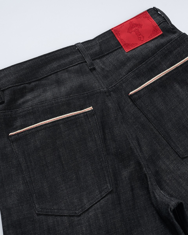 Metal Buckle Raw Black Denim Jort Shorts