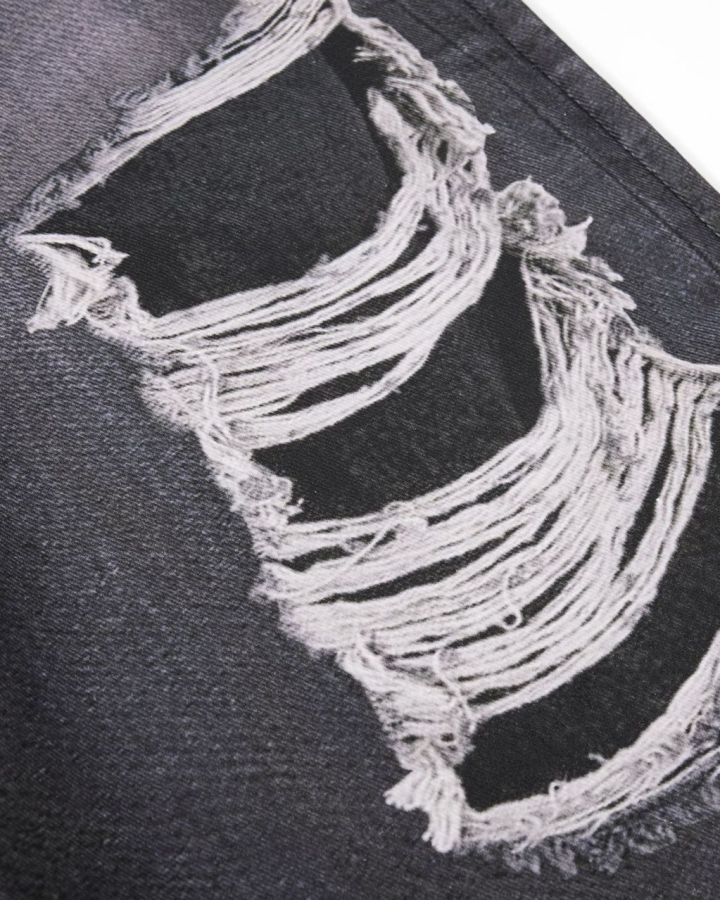 American Vintage Distressed Wide-Leg Denim Pants