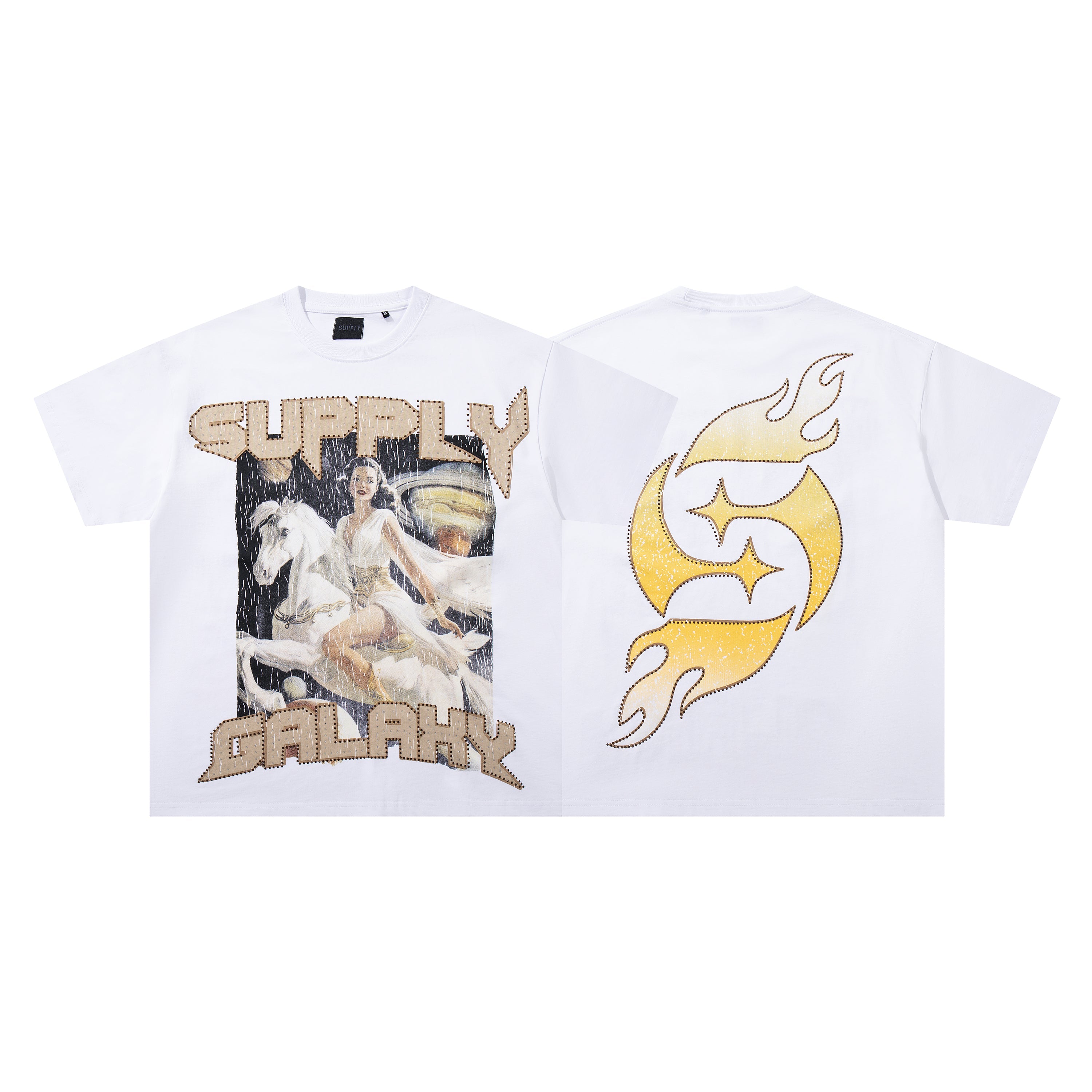 SUPPLY Angel Flame Graphic Oversized White T-Shirt