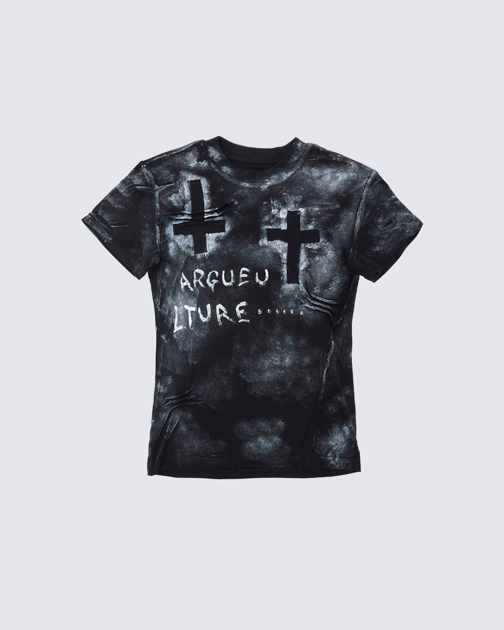 Distressed Gothic Cross Graphic Tee