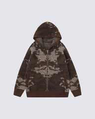 Unisex Creative Design Hooded Knit Sweater