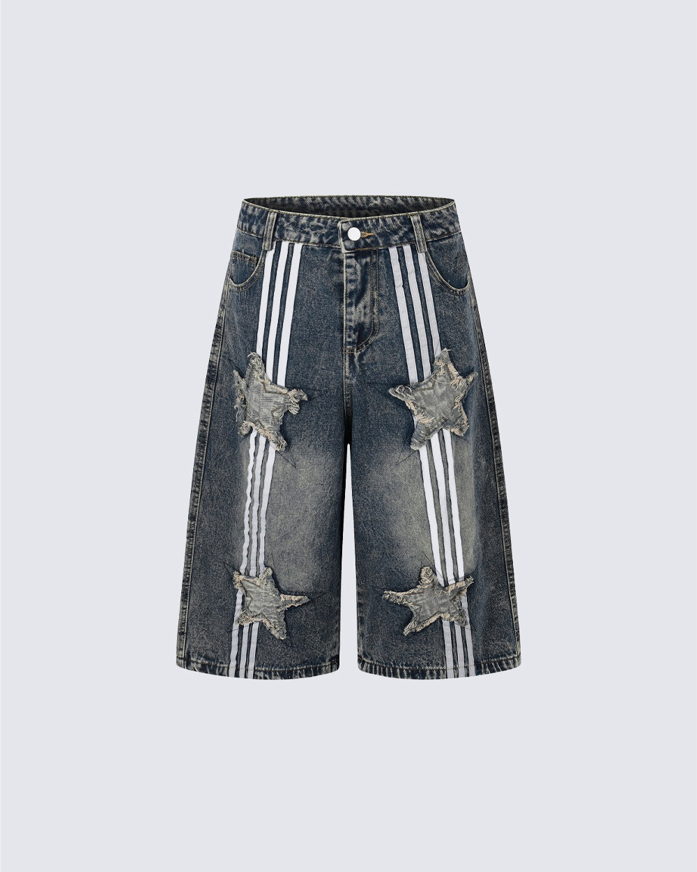 American Retro Star Patch Denim Shorts