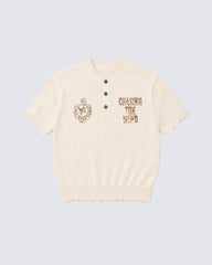 American Retro Cross Print Short-Sleeved Shirt