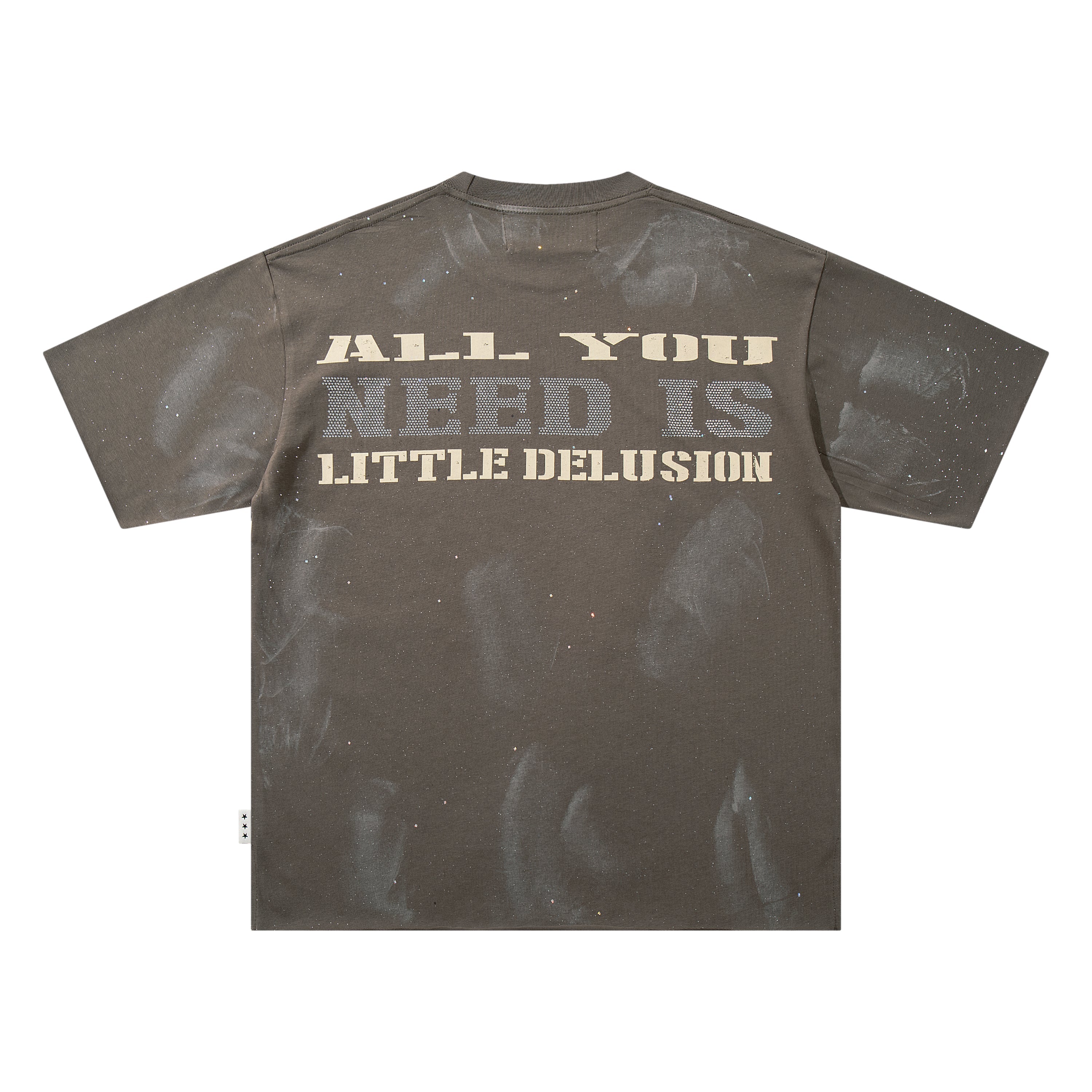 BKYS Moon Lady Classic Car Rhinestone Brown Oversized Graphic T-Shirt