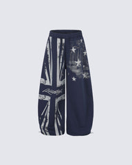 American Retro Trendy Brand Curved Wide-Leg Pants