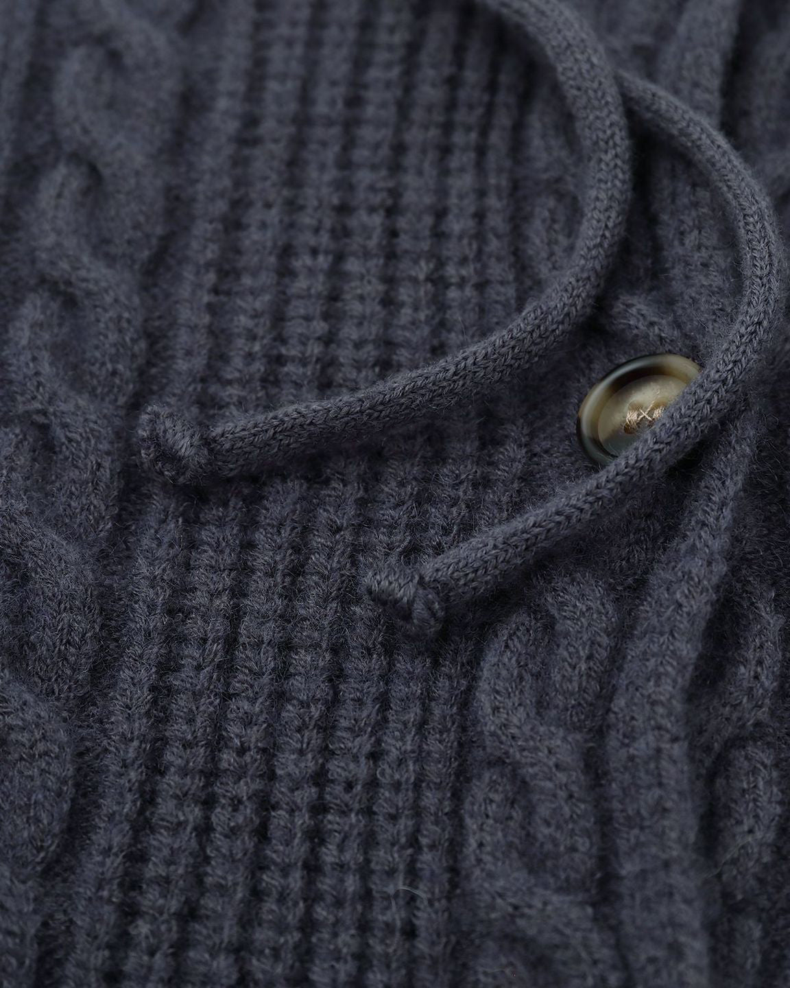 Unisex Drawstring Hooded Casual Knit Sweater