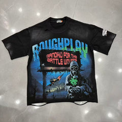Roughplay Post‑Apocalyptic Gas Mask Billboard Graphic Tee