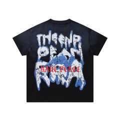 Rare Peace The End Of An Era Gothic Graphic Oversized Black T-Shirt