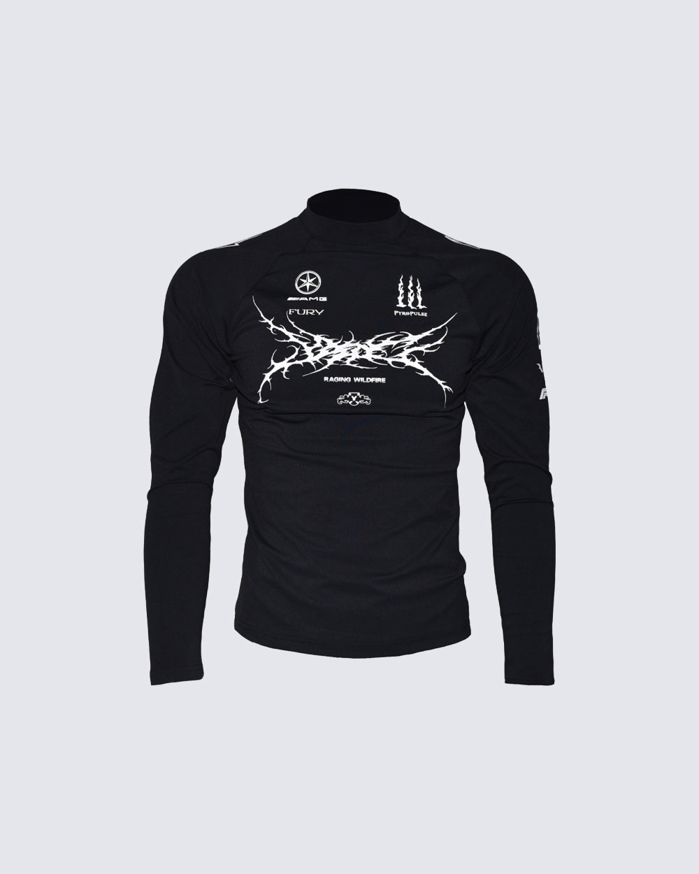 Sport Graphic Mock Neck Long Sleeve Tee