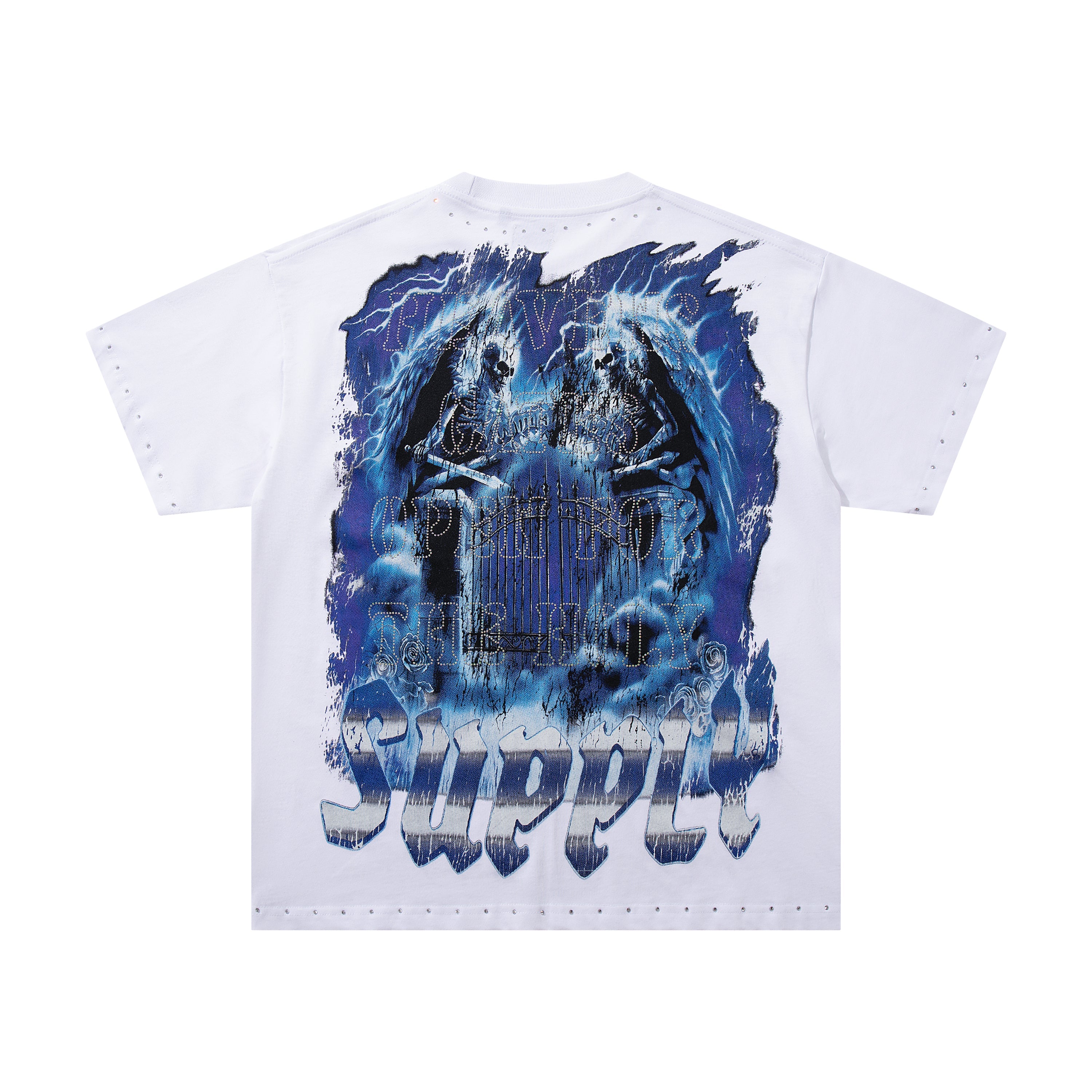 SUPPLY Dragon Skull Graphic Oversized White T-Shirt