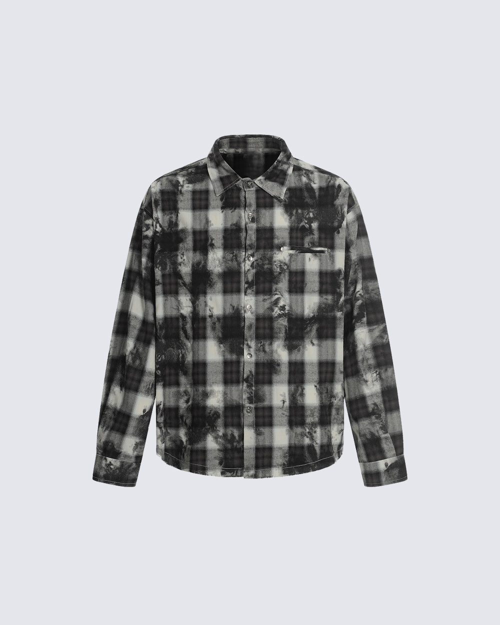 Vintage Distressed Plaid Shirt With Frayed Edges
