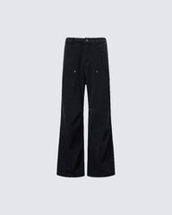 Minimal Rivet Panel Wide Leg Pants