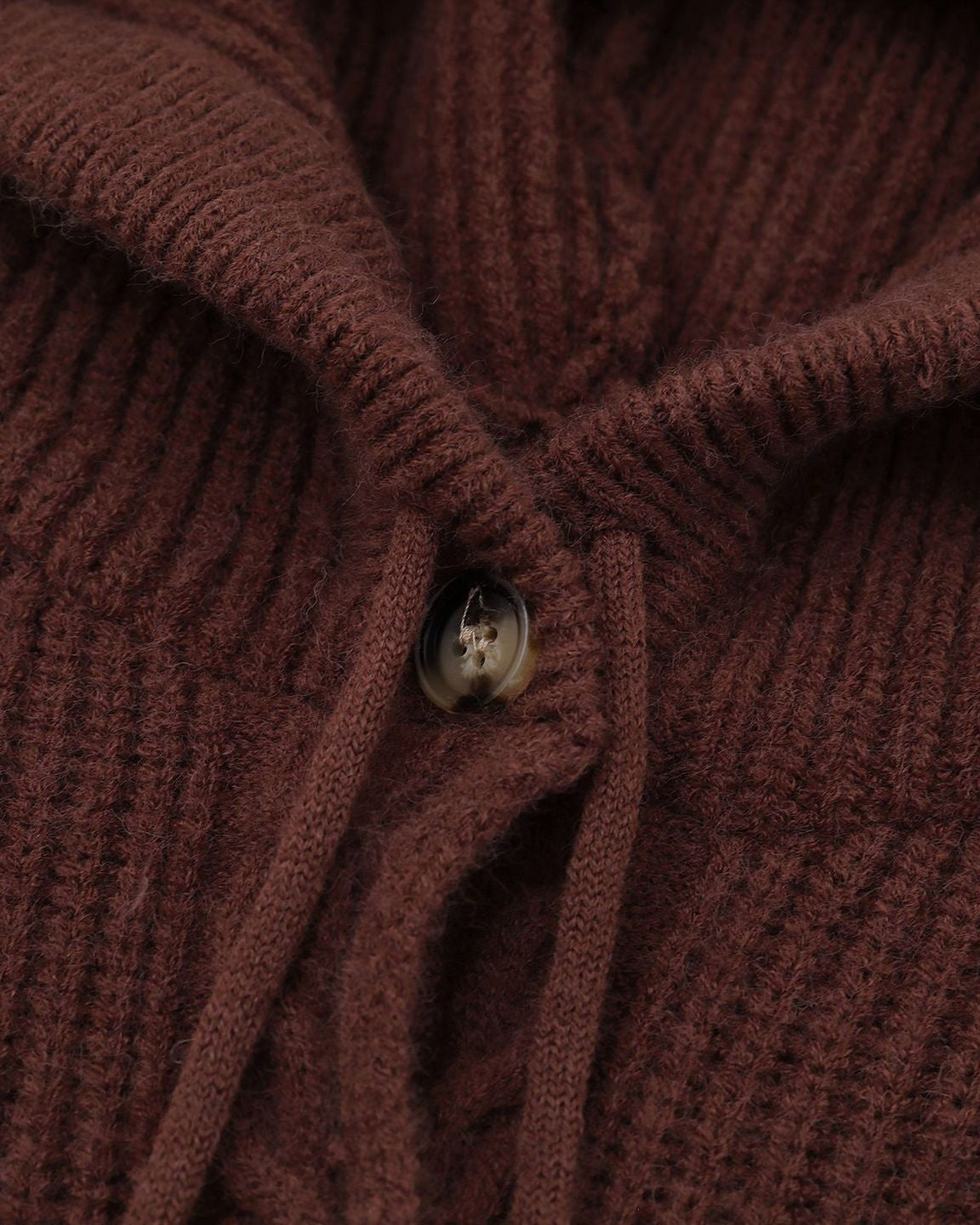 Unisex Drawstring Hooded Casual Knit Sweater