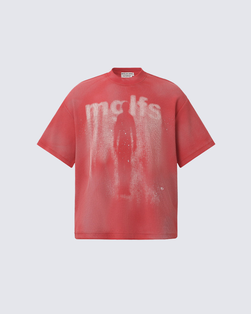 American Retro Street Style Distressed Printed Short T-Shirt