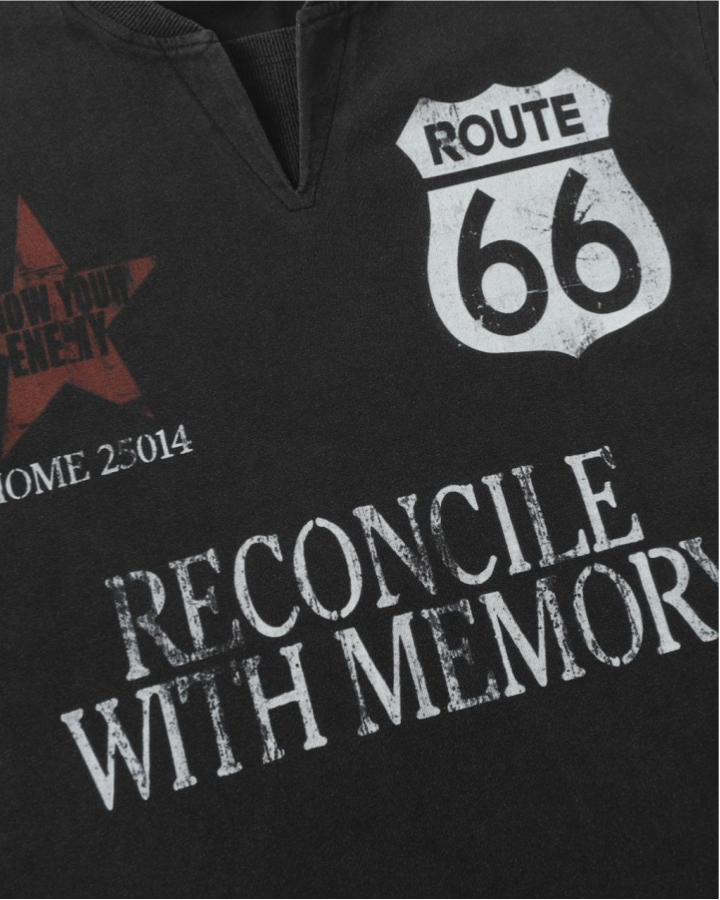 American Street Style Art Print Faux Two-Piece Top