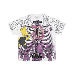 DUAA Purple Skeleton Cartoon Character Vintage Graphic Tee