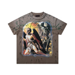 Rare Peace SOS Angel Skull Vintage Graphic Streetwear Tee