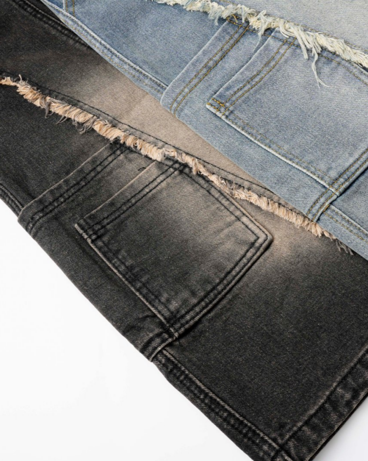 American Retro Wasteland Style Fringed Denim Shorts