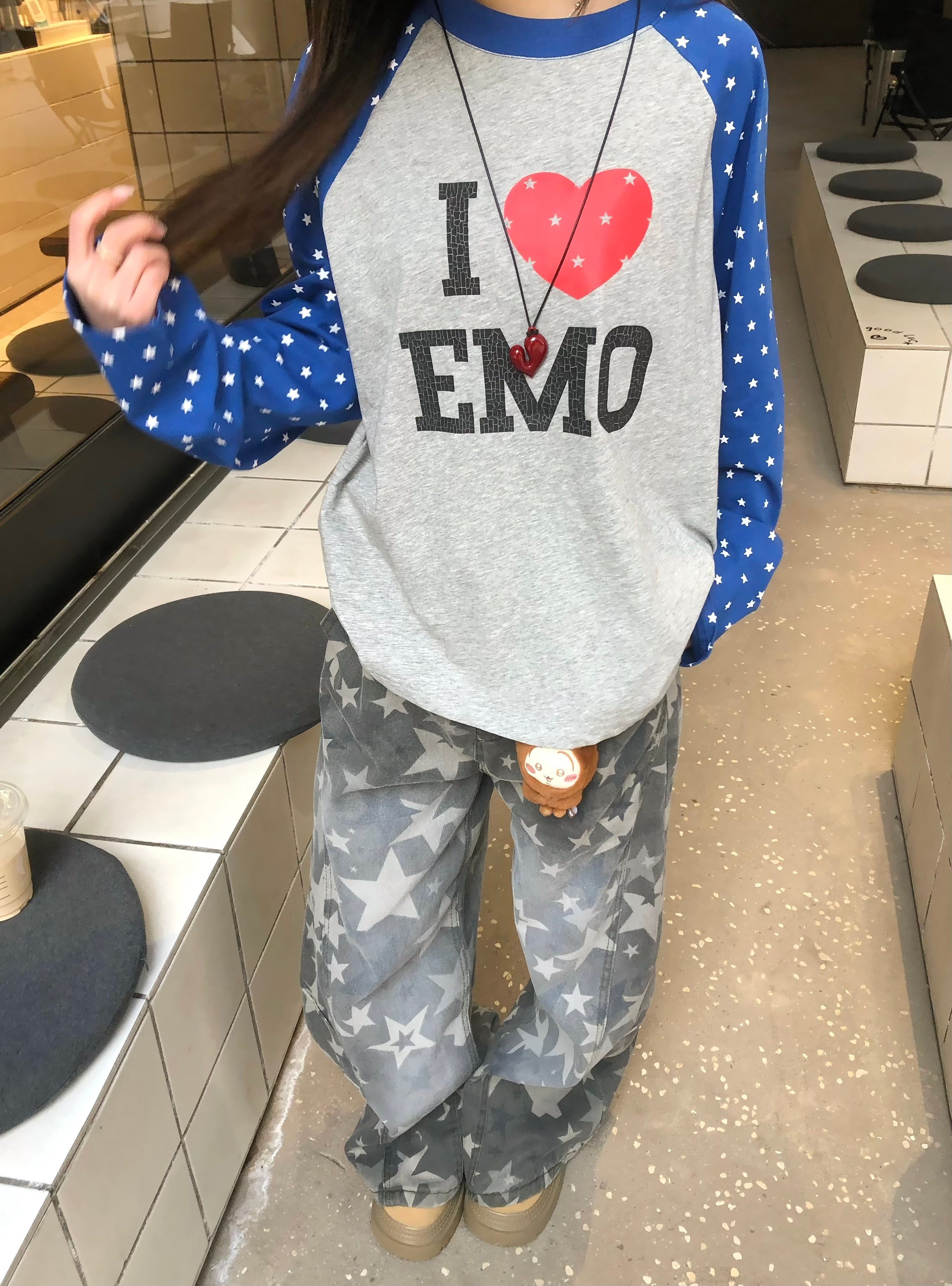 Omirad “I ♥ EMO” Raglan Long Sleeve Tee