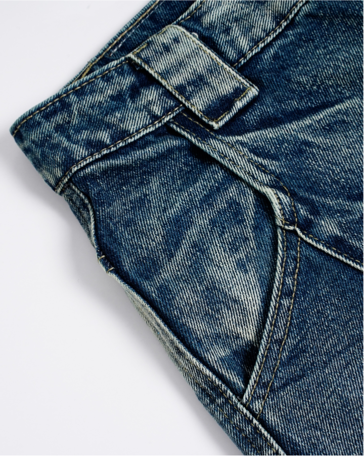 American-Style Distressed Casual Pleated Jeans