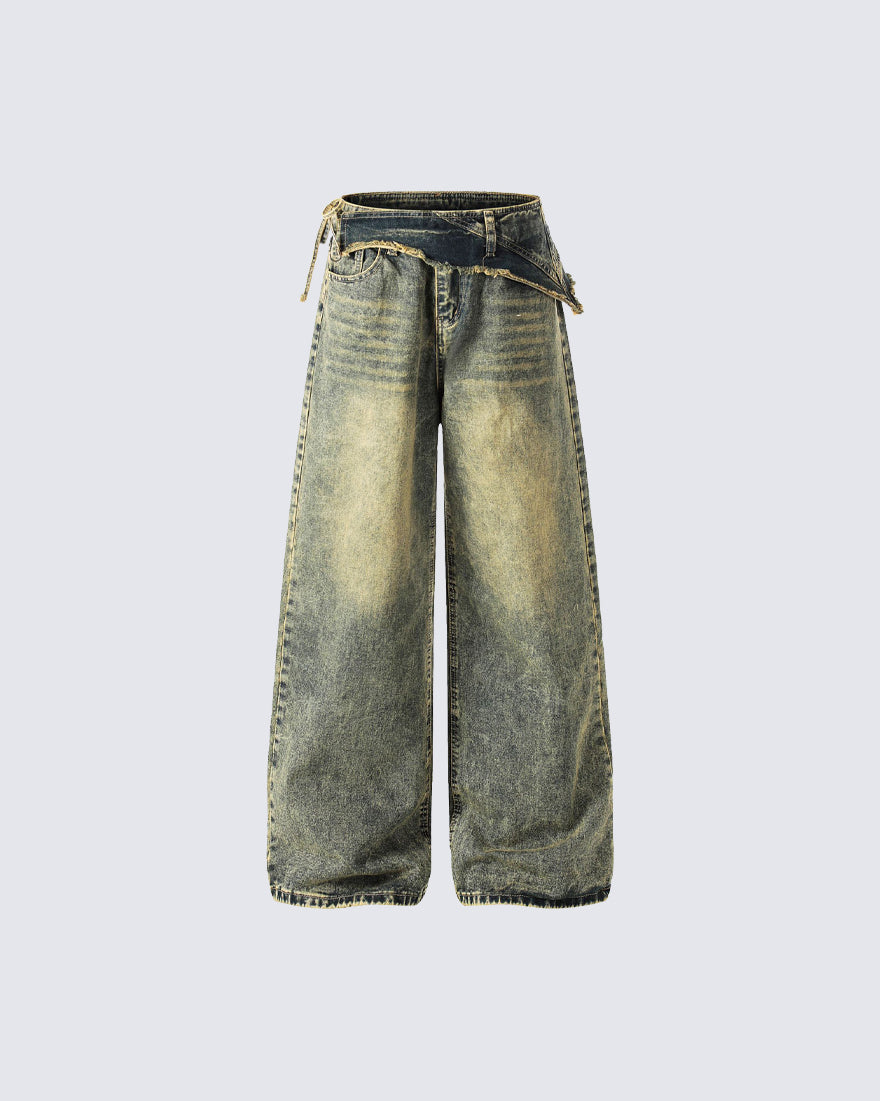 Vintage Deconstructed Patchwork Denim Pants