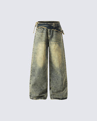 Vintage Deconstructed Patchwork Denim Pants