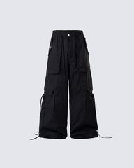 Techwear Multi-Pocket Wide-Leg Cargo Pants