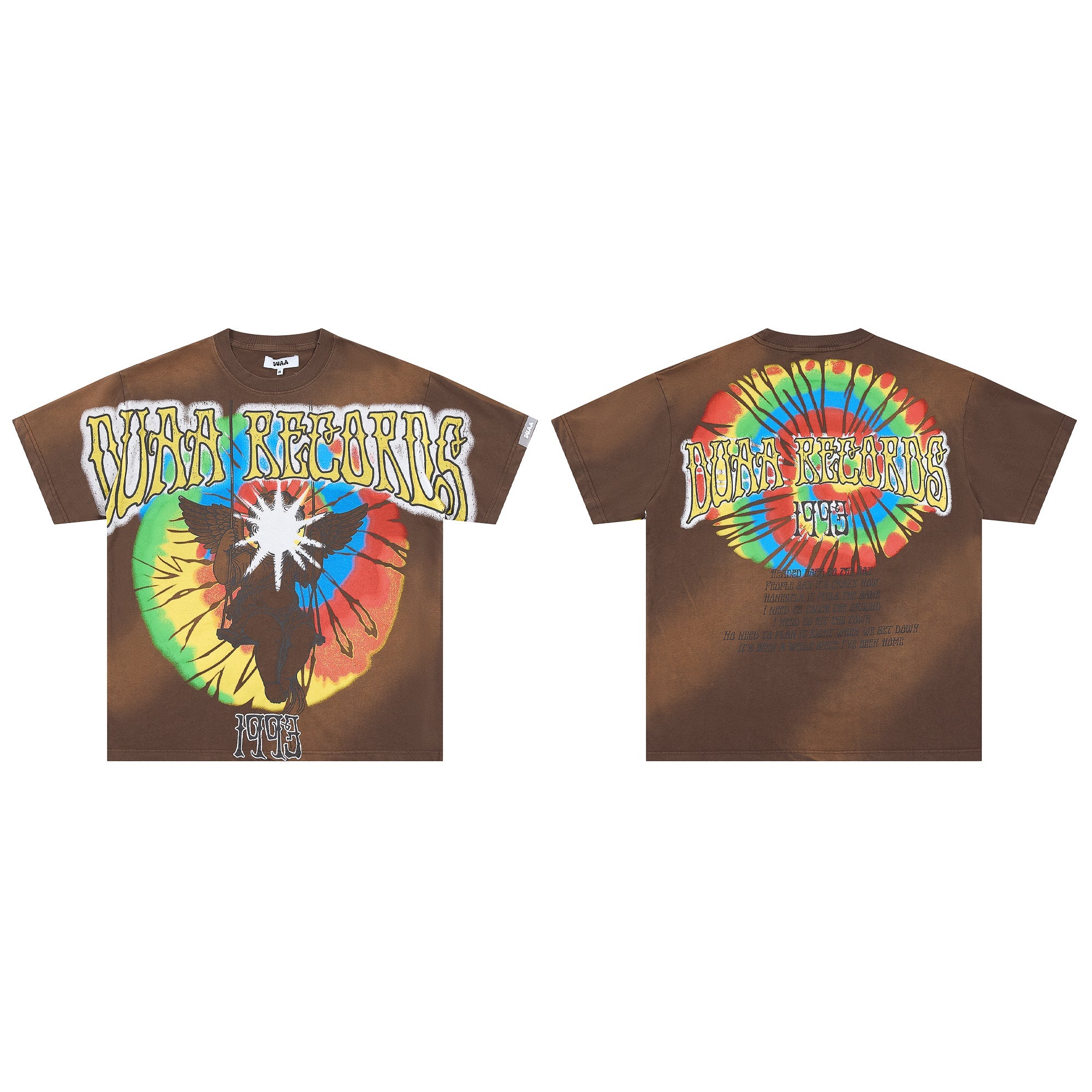DUAA Records 1993 Tie‑Dye Music Double‑Sided Graphic Tee