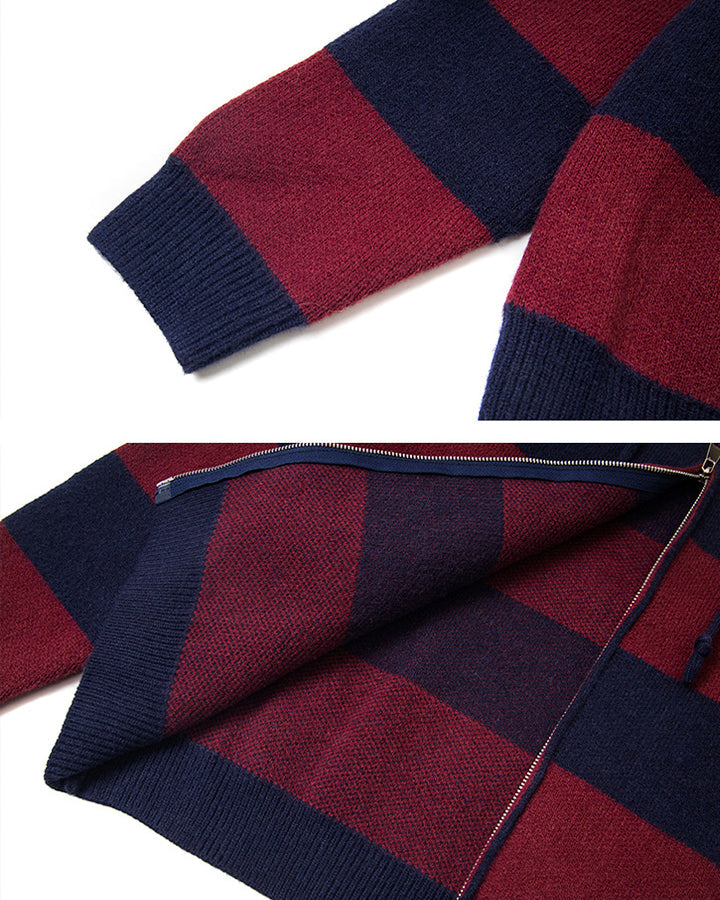 American Vintage Striped Hooded Sweater