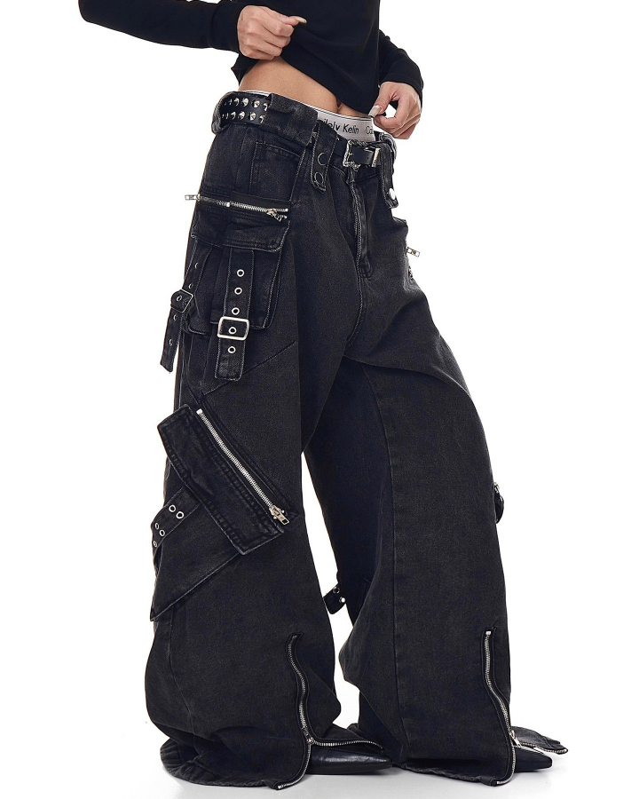American-Style Multi-Pocket Loose-Fitting Cargo Pants