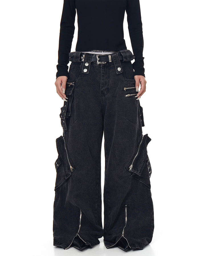 American-Style Multi-Pocket Loose-Fitting Cargo Pants